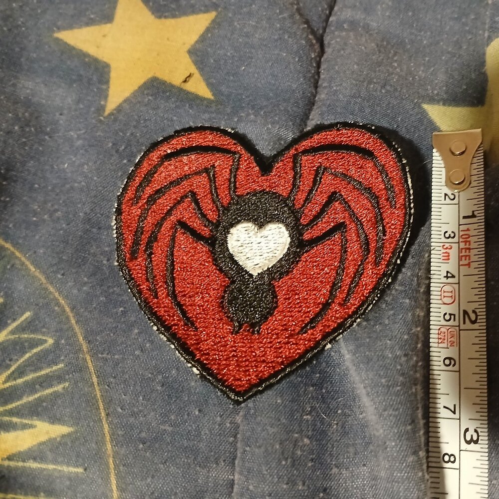 Spider Heart Iron On Patch